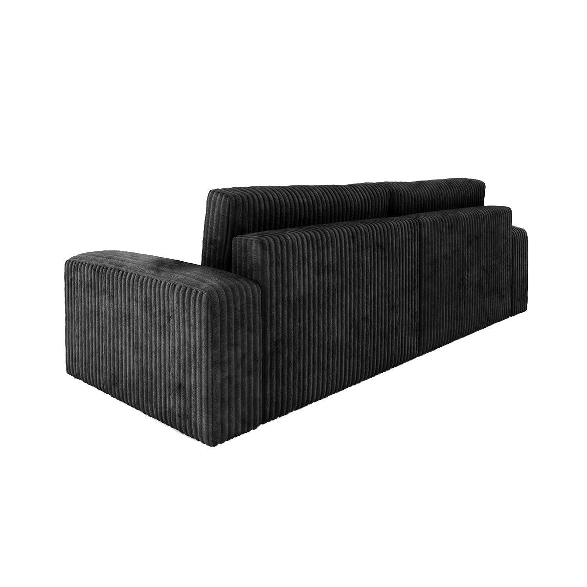 SOFA Angela 3 Sitzplätze Schwarz - Schwarz, Holz (252/86/105cm) - Petits-meubles