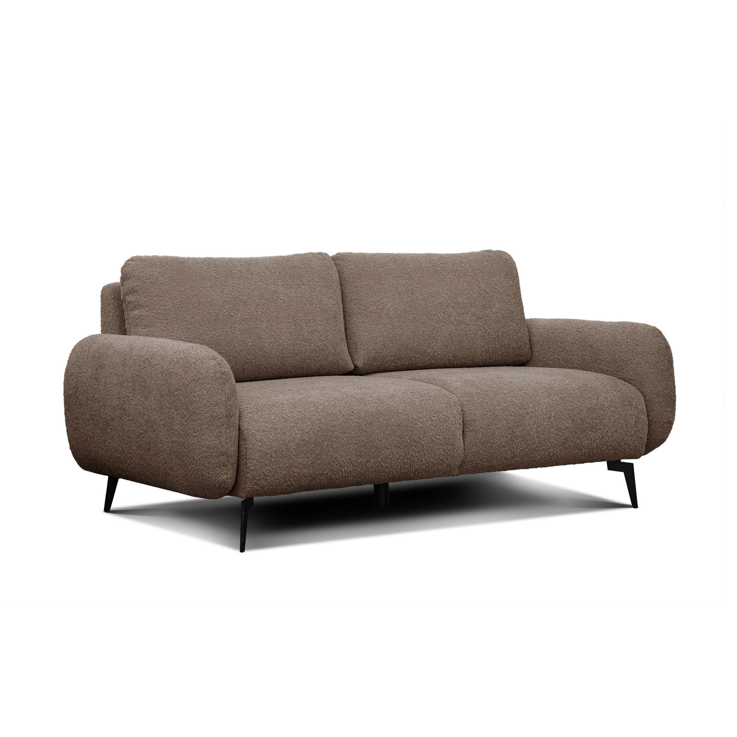SOFA FEBE 3-Sitzer, beige - Beige/Schwarz, Holz/Textil (190/82/96cm) - Wozimo