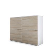 KOMMODE Rova Eiche sägerau / Eiche sägerau - Eiche San Remo, Holzwerkstoff (92/72/35cm) - Vladon