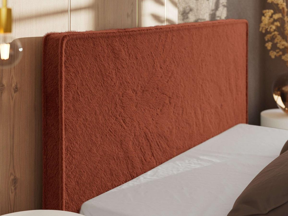POLSTERBETT CORIVO CLASSIC 140/200 - Orange Plüsch - Multipocket-Matratze - Schwarz/Orange, Kunststoff/Textil (140/200cm) - MKS