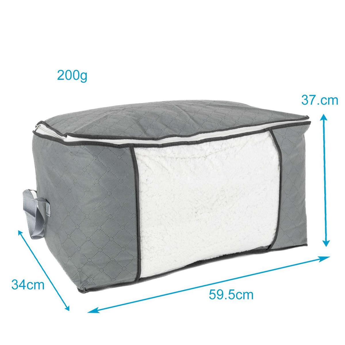 AUFBEWAHRUNGSTASCHEN 4er-Set für Kleidung, Kissen, Decken - Grau, Textil (37.5/34/59.5cm) - Intirilife
