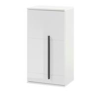BAD-HÄNGESCHRANK weiß Hochglanz, Badschrank hängend, 45 x 85 cm - Weiß Hochglanz/Schwarz, Holzwerkstoff/Kunststoff (45/85/30cm) - Furn.Design