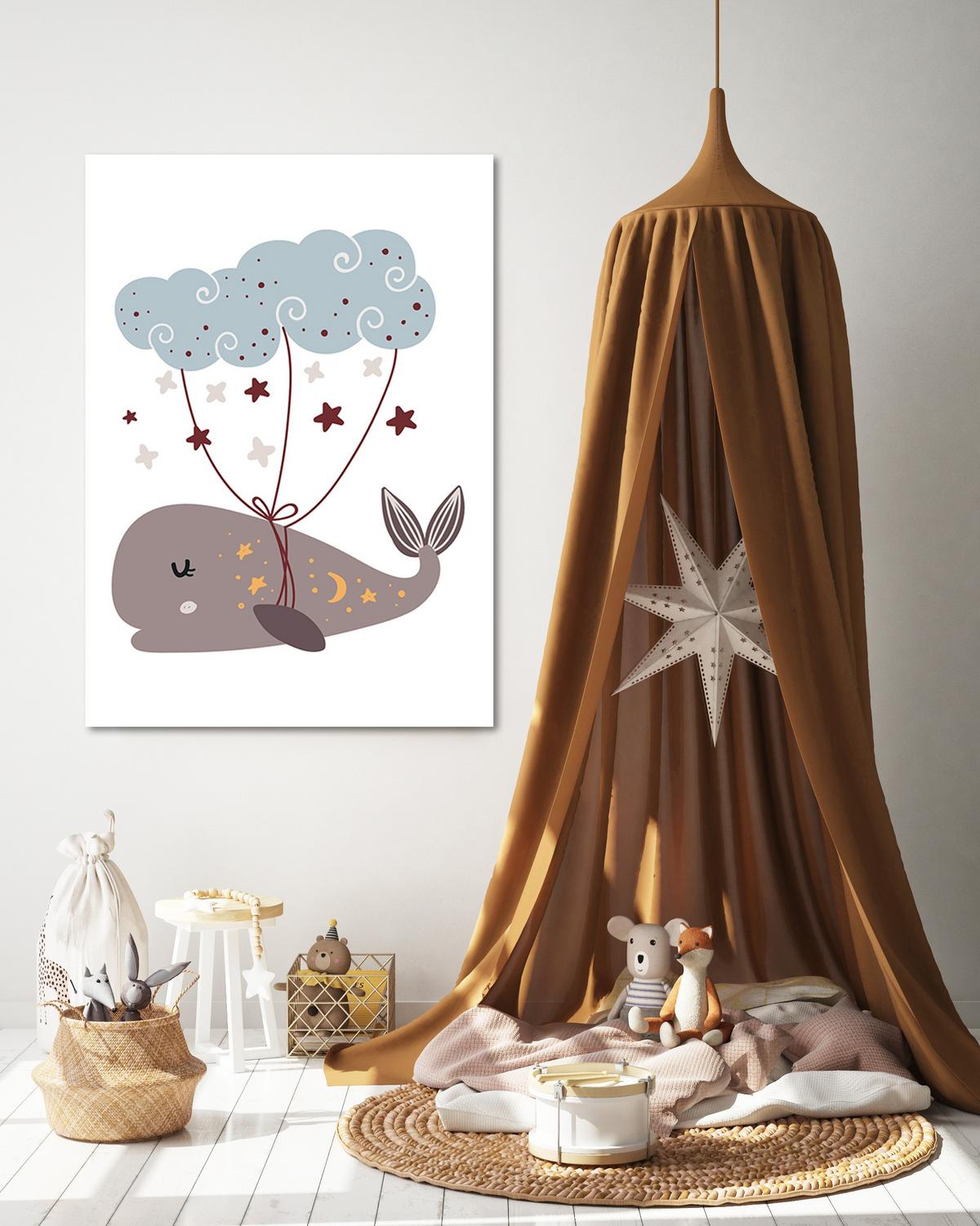WANDBILD wal und wolke boho - Beige, Textil (40/60cm) - Feeby