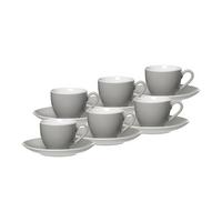 ESPRESSOTASSEN UND -UNTERTASSEN Doppio Grau 80 ml 6er Set - Grau, Keramik (12/7/12cm) - Ritzenhoff Breker