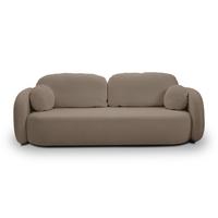 BETTSOFA AMICO Braun Bucle-Stoff mit Schlaffunktion - Braun, Holz (238/86.5/101cm) - MASSENO