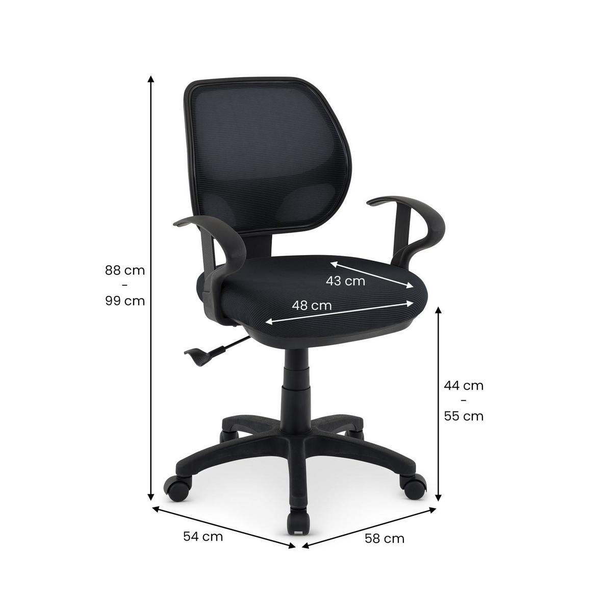 KINDERDREHSTUHL COOL-1 schwarz - Schwarz, Textil (58/97/58cm) - IDIMEX