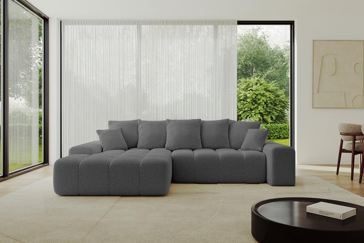 ECKSOFA Ottomane Links ENSI-L - 267x164x69 cm Platinfarben - Platinfarben, Holzwerkstoff/Kunststoff (267/164cm) - ALTDECOR