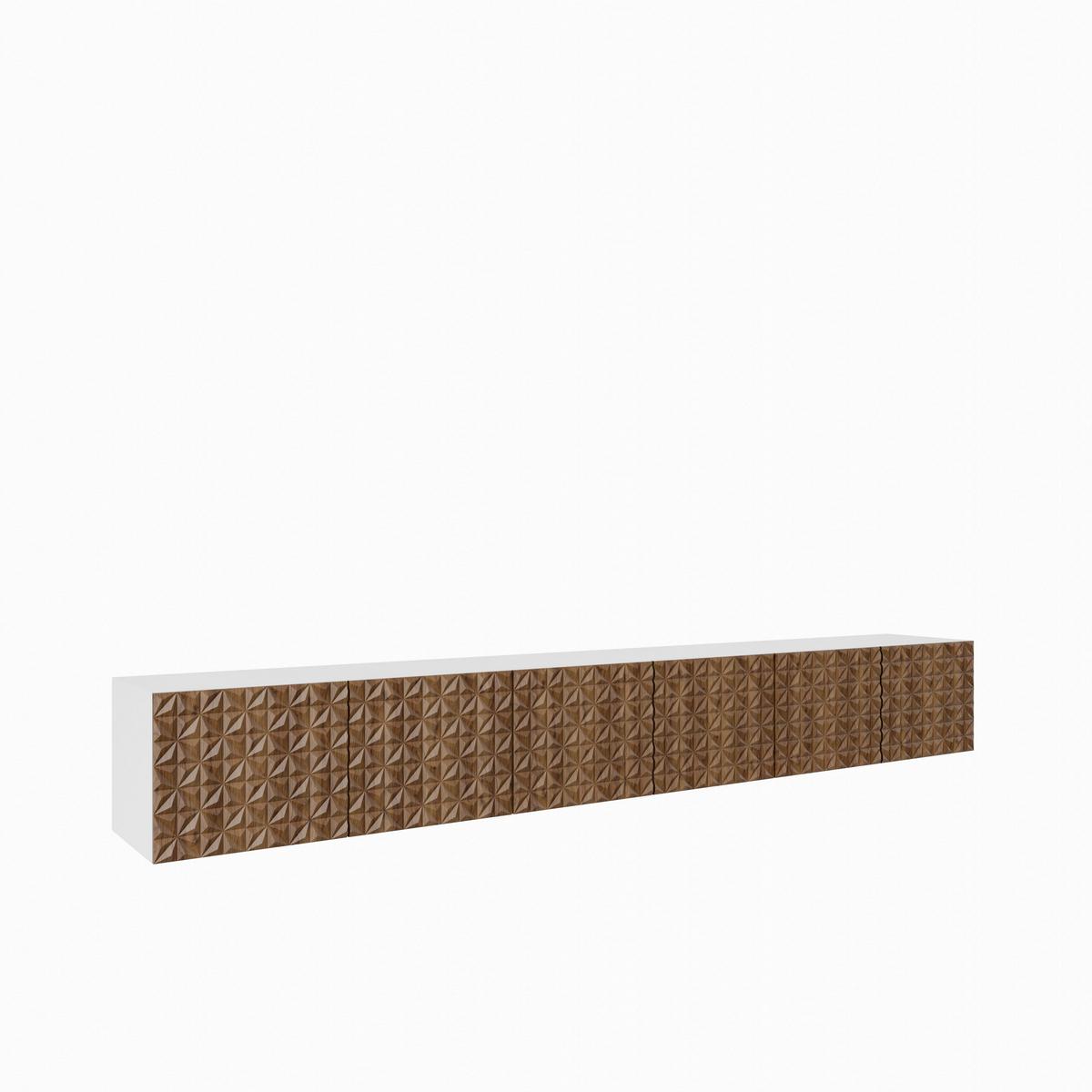 LOWBOARD ROVA 300/41/40 cm, Hängender TV-Schrank Weiß / Eichefarben - Eichefarben/Braun, Holzwerkstoff (300/41/40cm) - MASSENO