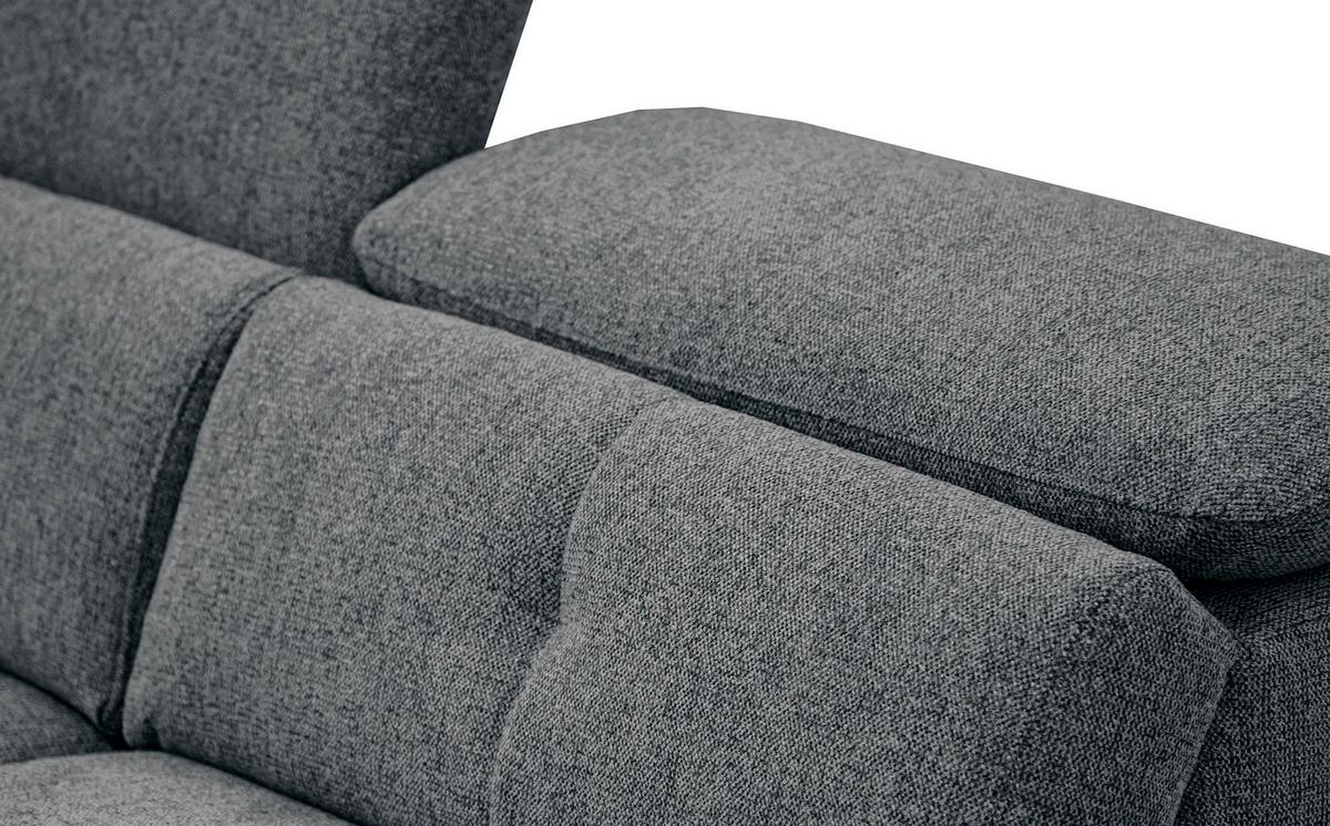 SOFA AVENA 3-Sitzer mit 1 Relaxfunktion, dunkelgrau - Dunkelgrau, Holzwerkstoff/Textil (204/80/108cm) - Wozimo