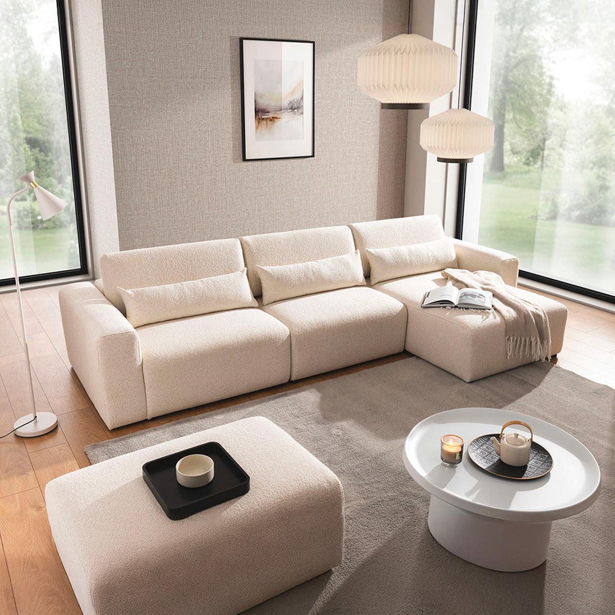 ECKSOFA Velano 3 Sitzplätze Beige - Beige, Holz (314/167cm) - Petits-meubles