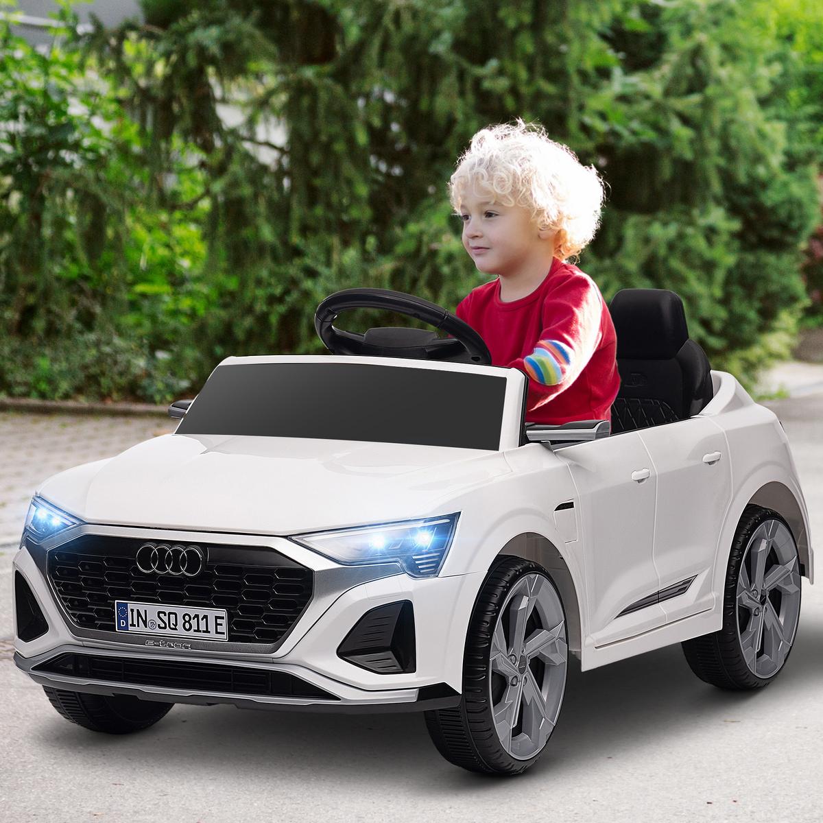 KINDER Elektroauto 12V Kinderauto mit 2,4G Fernbedienung, MP3 Musik & Hupe - Weiß, Kunststoff (98/49.5/43cm) - AIYAPLAY