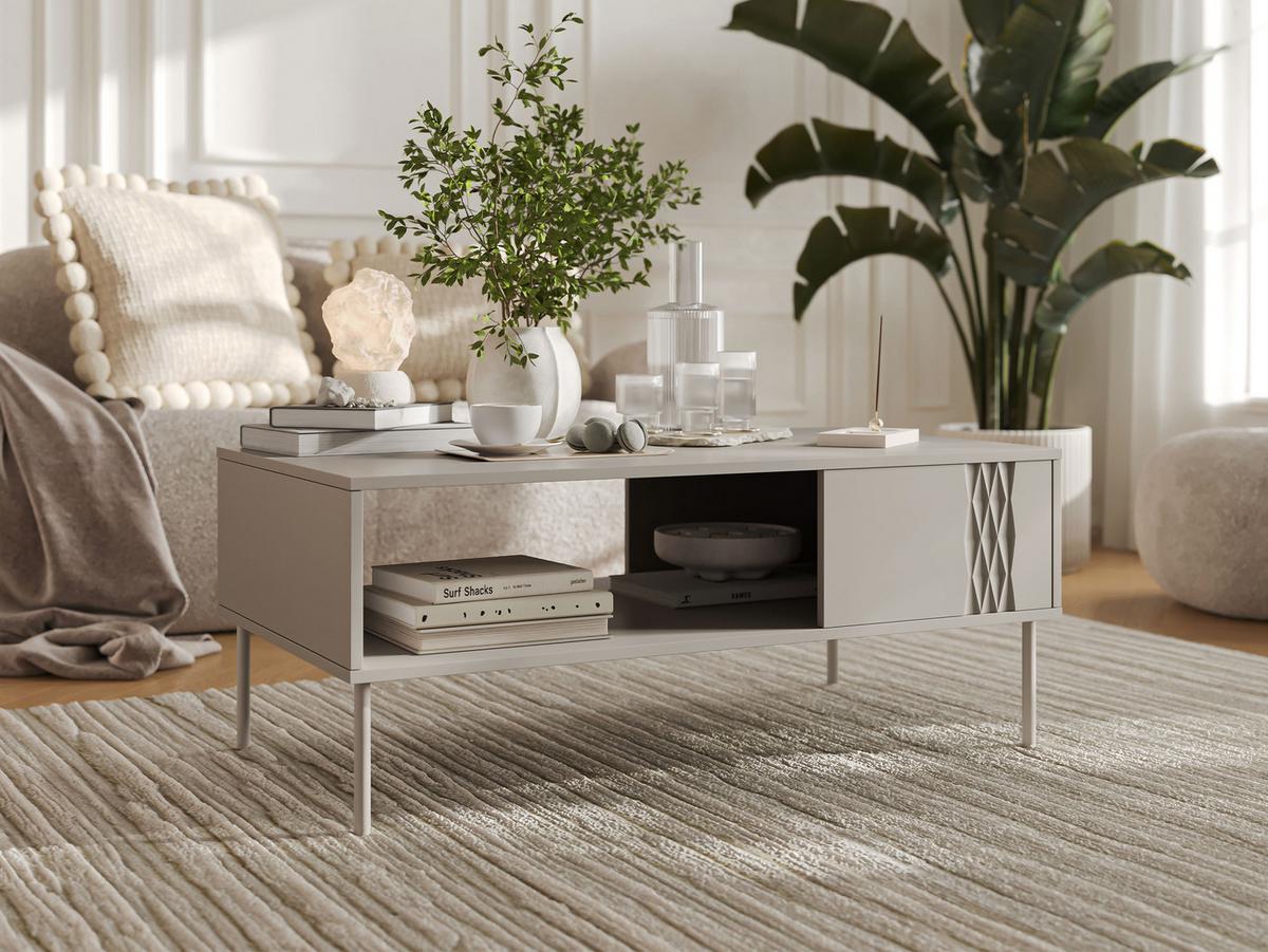 COUCHTISCH Tresse - Beige, Holzwerkstoff/Metall (60/110/40cm) - MIRJAN24