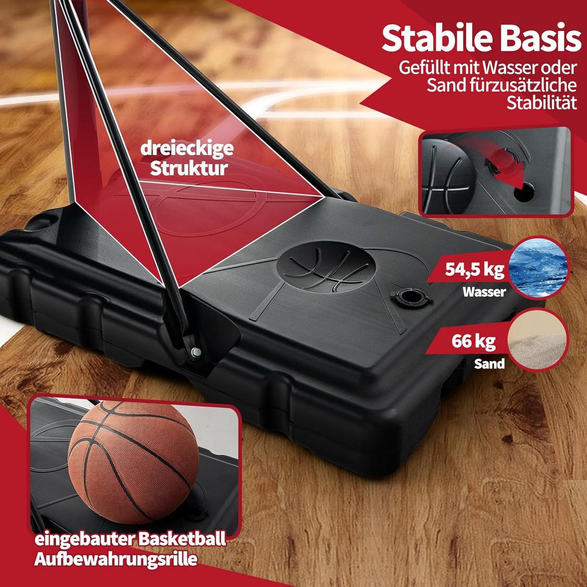 BASKETBALLANLAGE Schwarz - Schwarz, Metall (89/60cm) - COSTWAY