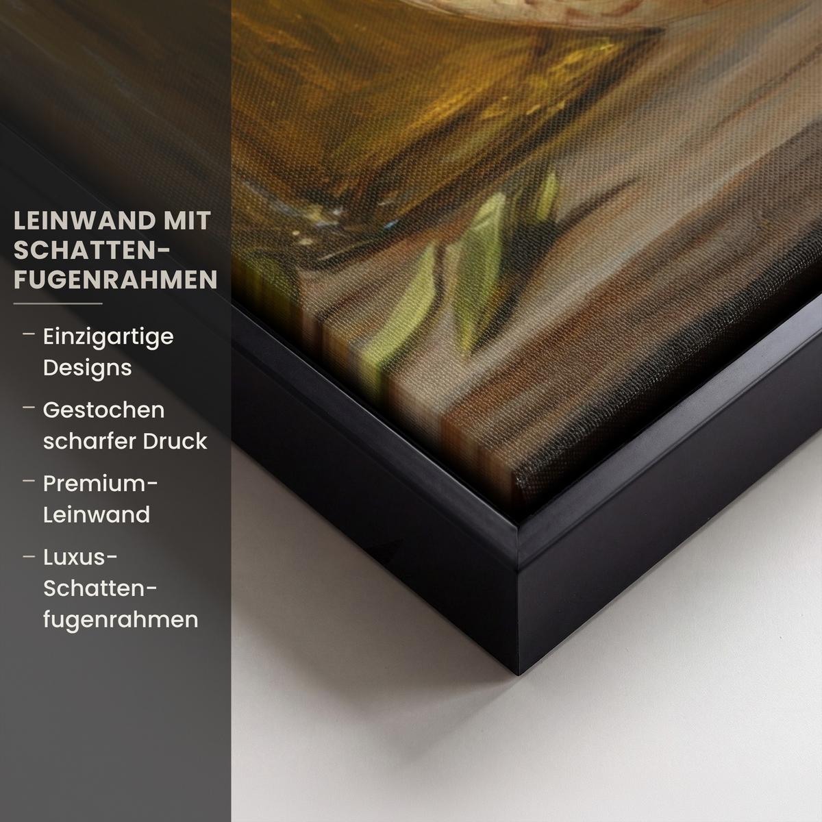 LEINWAND Bilder mit Rahmen - Oliven - Stilleben - Vintage - 50x70 - Olivgrün, Textil (50/70cm) - MuchoWow