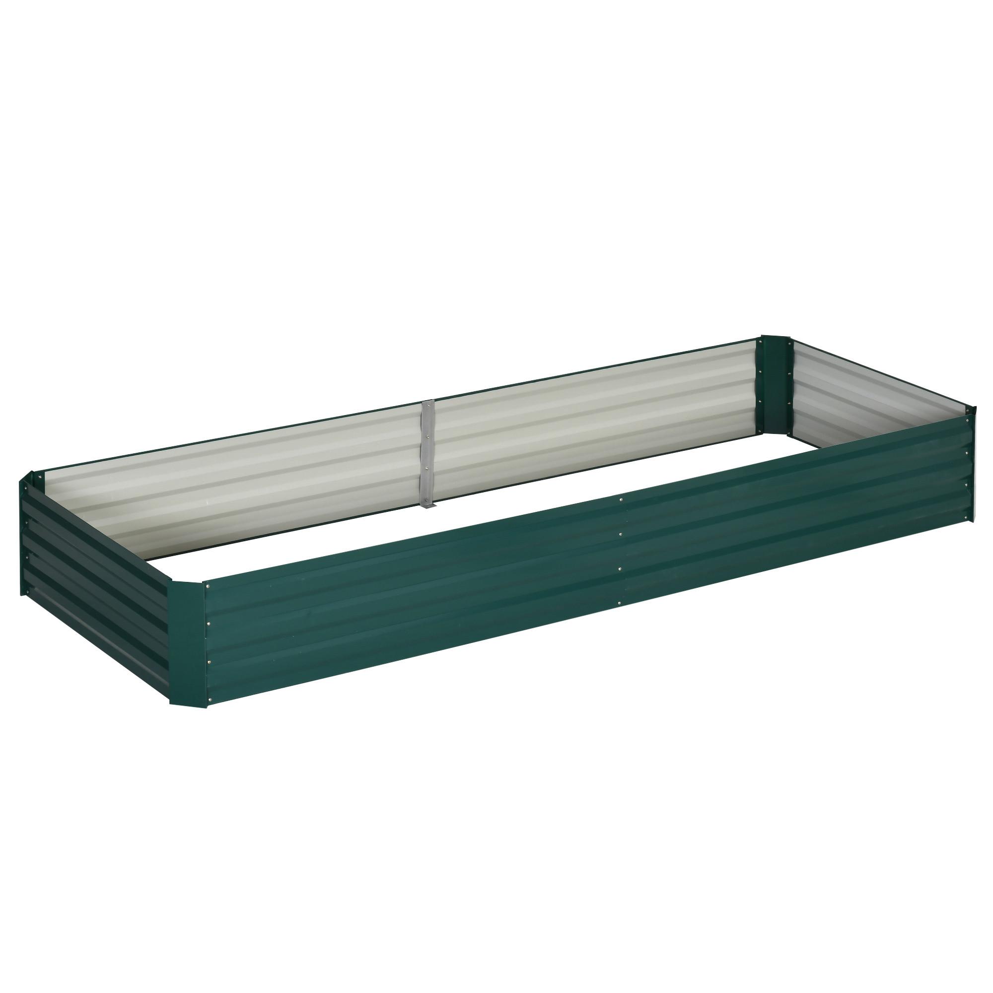 HOCHBEET aus Stahl, Pflanzkasten, Blumenkasten, Gemüsebeet für Balkon, Terrasse, Grün - Grün, Metall (90.5/30/241cm) - Outsunny