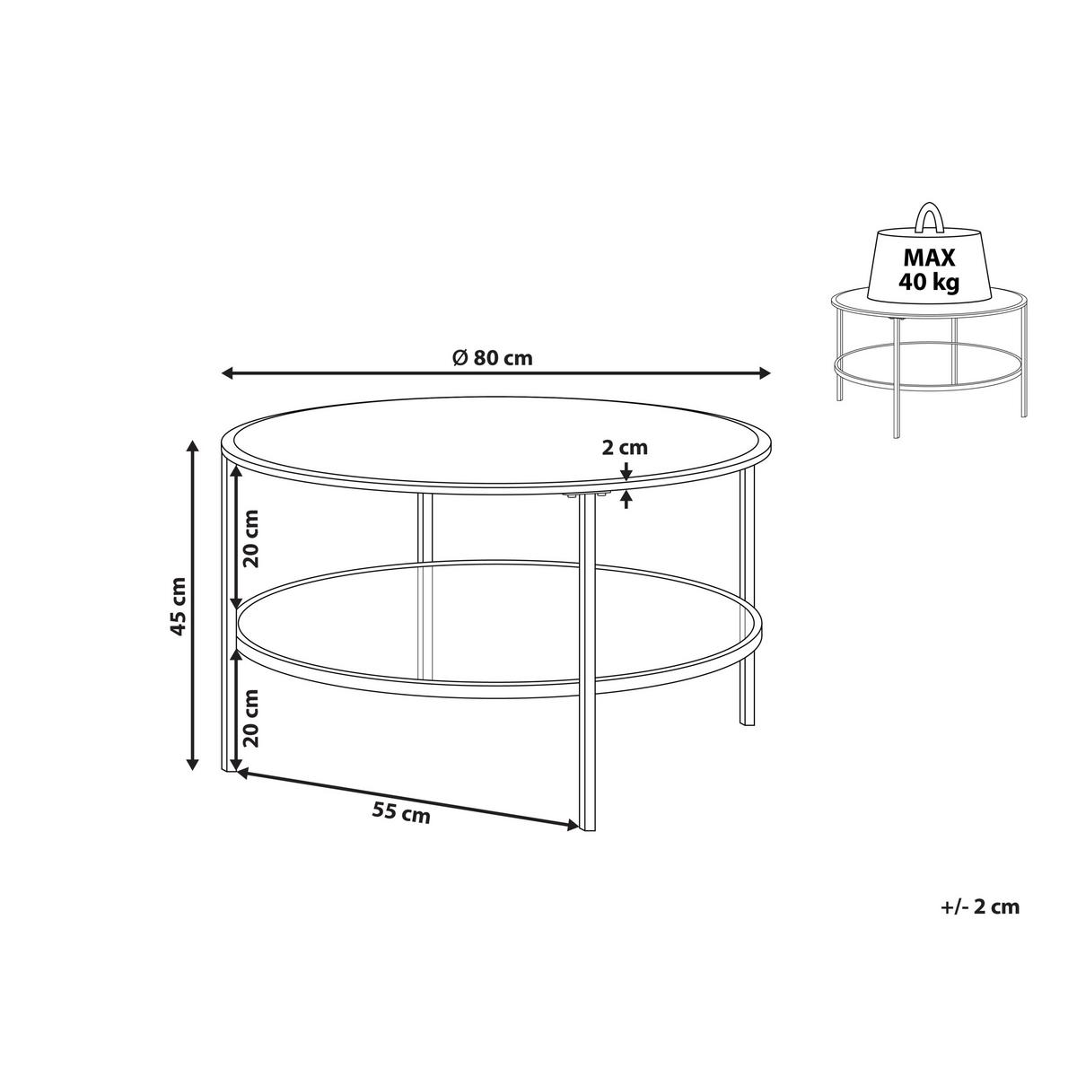 COUCHTISCH Sicherheitsglas Schwarz Tellaka - Schwarz, Glas (80/80/45cm) - Beliani