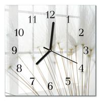 WANDUHR aus Glas 30x30 cm - Löwenzahn - Weiß, Glas (30/30/0.4cm) - TULUP