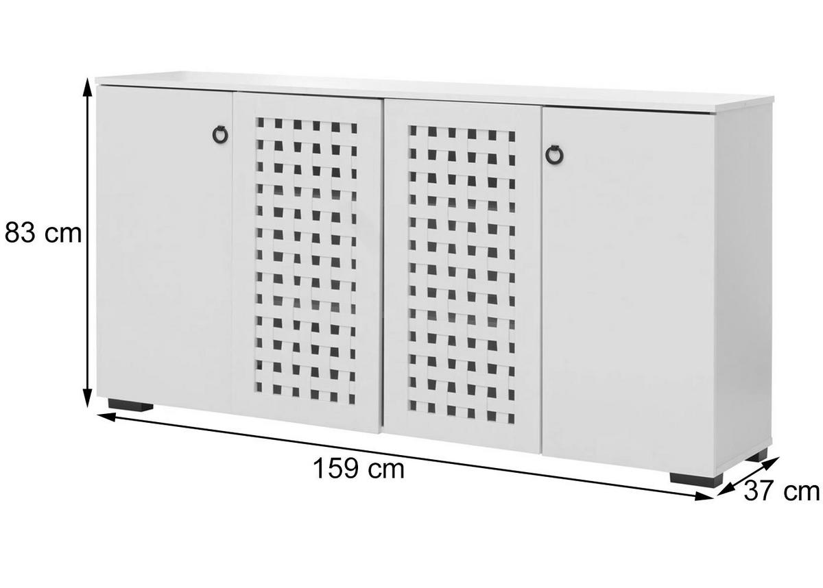 SIDEBOARD Weiß - Weiß, Holzwerkstoff (159/83/37cm) - MCW