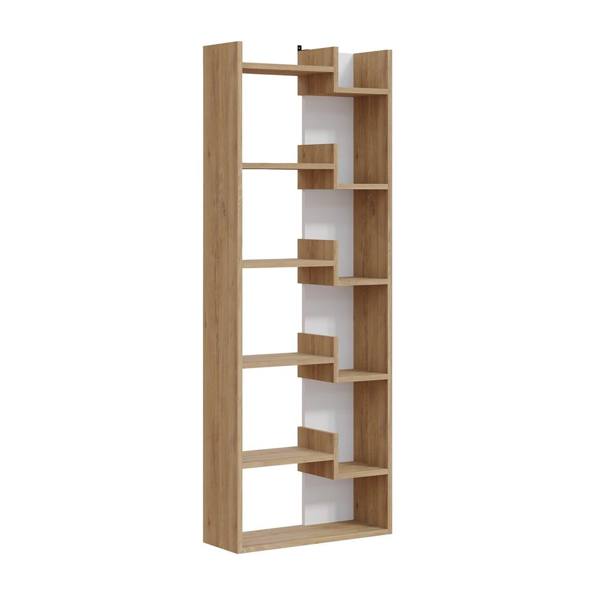 BÜCHRREGAL mit 5 Regalen - Klapo - 60/22/162 cm - Weiß/Eiche Artisan, Holzwerkstoff (22/162.4/15.5cm) - Calicosy
