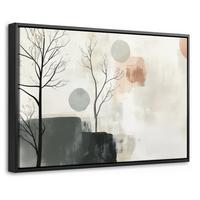 LEINWAND Bilder mit Rahmen - Wabi sabi - Beige - Pflanze - 30x20 - Sandfarben, Textil (30/20cm) - MuchoWow