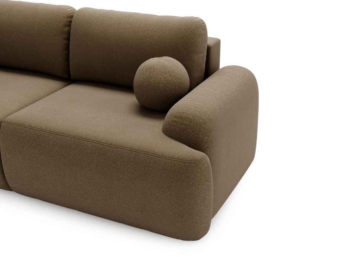 SOFA 260/106/81 Aurio Bouclé-Stoff Braun - Braun, Kunststoff/Textil (260/81/106cm) - Graingold