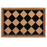 FUSSMATTE Beige/Schwarz 40/60 cm Kokosfasern Cardona - Beige, Textil (40/60cm) - Beliani