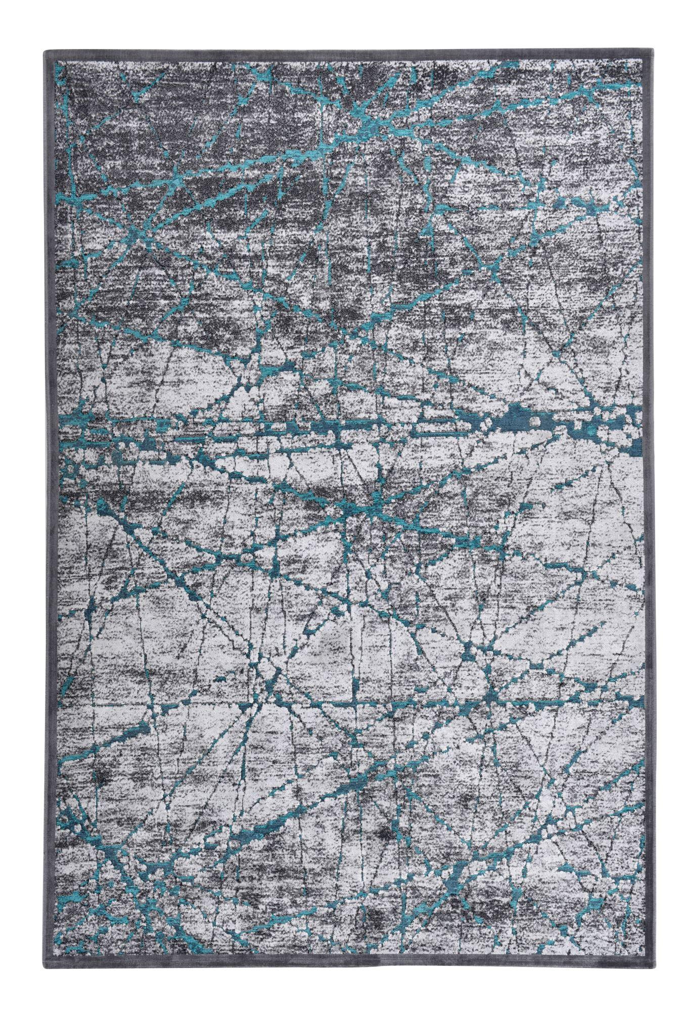 FLACHWEBETEPPICH Orelia 40x70 cm - Türkis, Textil (40/70cm) - Gino Falcone