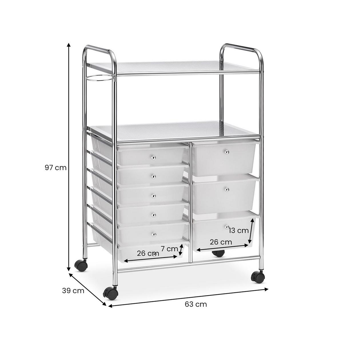 BADROLLWAGEN MARITA weiß - Weiß, Kunststoff/Metall (63/97/39cm) - IDIMEX