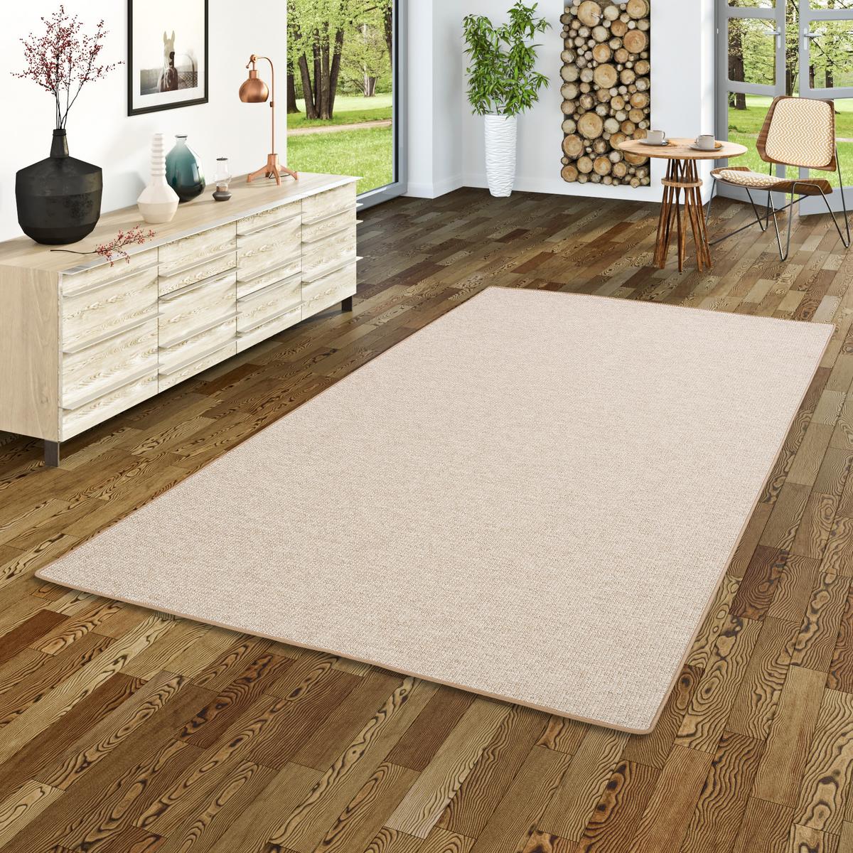 SISAL-OPTIK DESIGNER FLACHGEWEBE TEPPICH PURE MELIERT - Beige, Textil (160/160cm) - Snapstyle