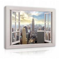 LEINWAND BILDER Stadt New York Wohnzimmer 100x70 - Multicolor, Holzwerkstoff (100/70cm) - Wallarena