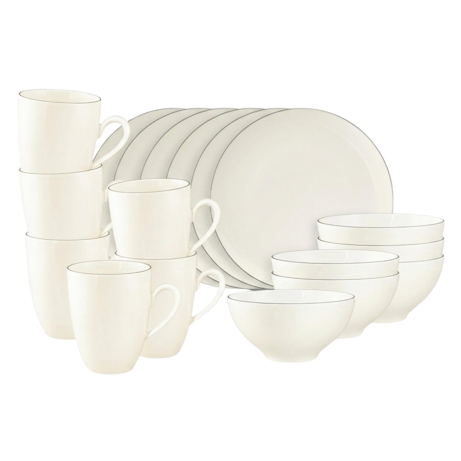FRÜHSTÜCKSSERVICE Savona Grey Line creme 18-tlg. - Creme, Keramik (2/2/2cm) - Seltmann Weiden