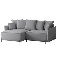 ECKSOFA MARCO Links, mit Schlaffunktion und Bettkasten, Grau - Grau, Textil/Metall (221/148cm) - Idohome