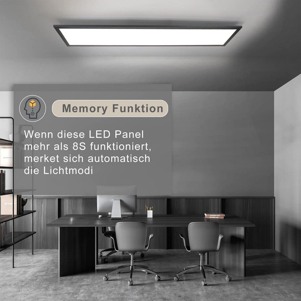 LED-DECKENLEUCHTE Nelly 120/30/1 cm - Schwarz, Metall (120/30/1cm) - Nettlife