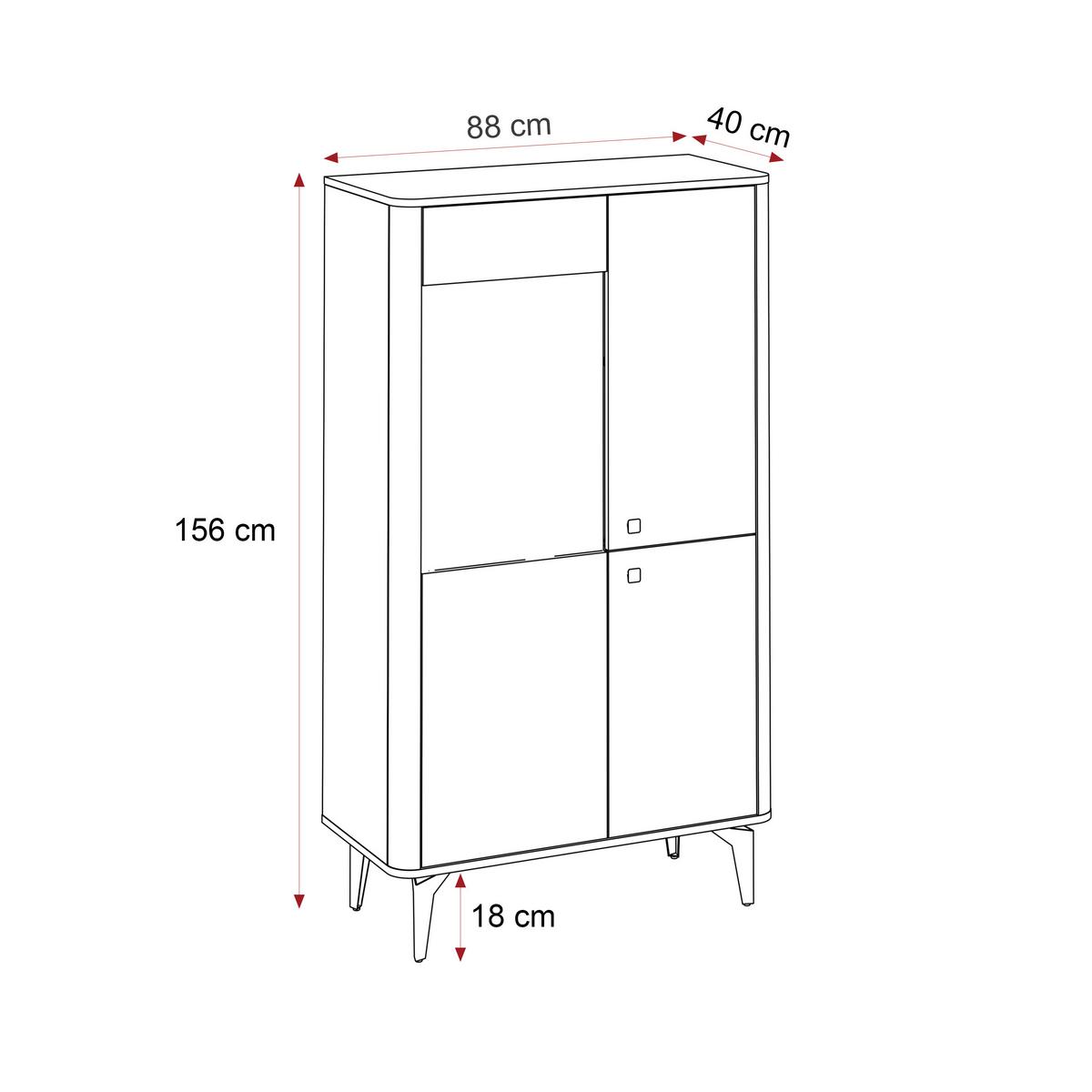 VITRINE BELLAGIO - Kaschmir, Holzwerkstoff (88/156/40cm) - Idohome