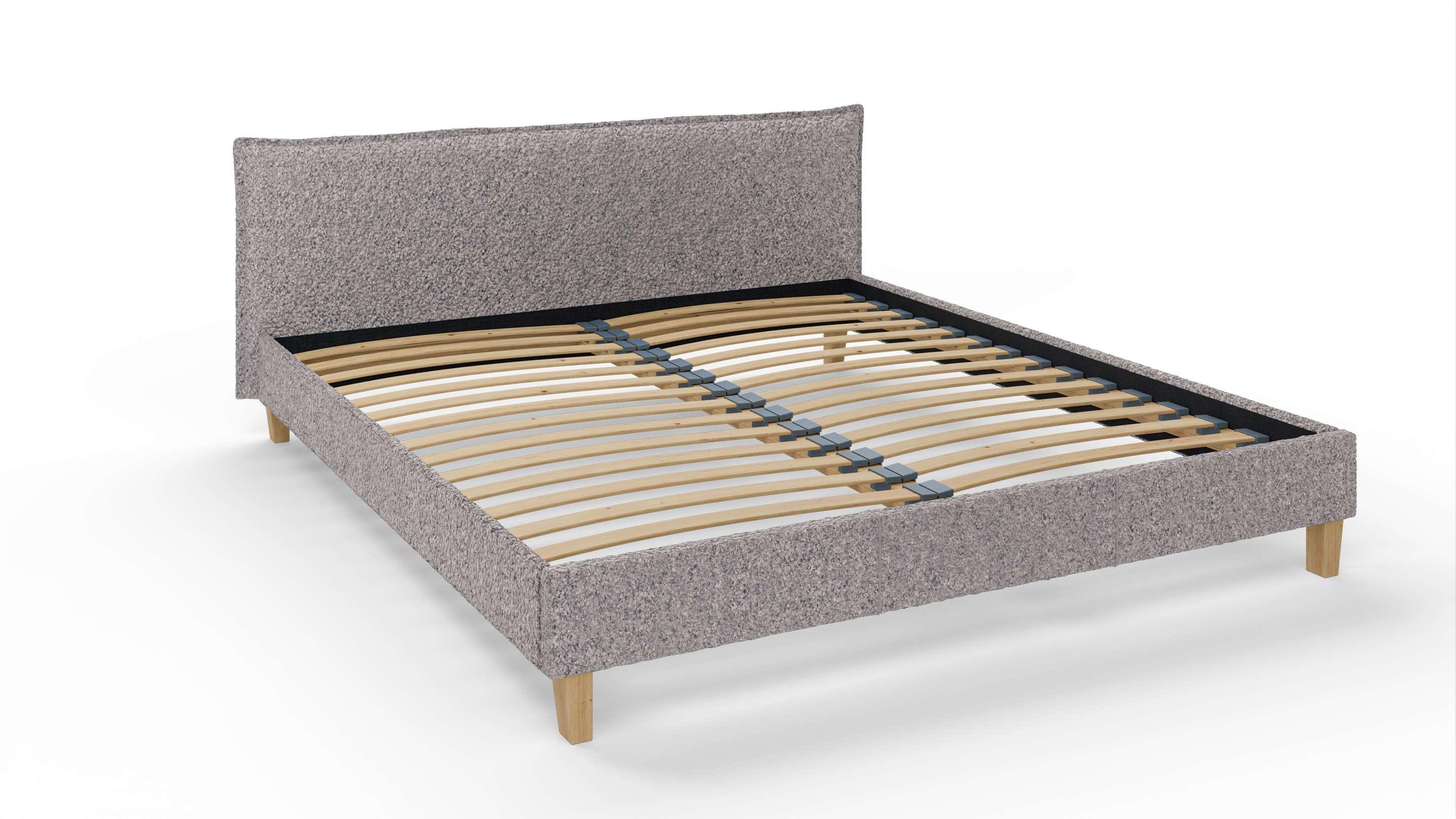 POLSTERBETT Arles 180/200 cm Boucle Stoff - Hellbraun/Grau, Holz/Textil (180/200cm) - S-Style Möbel