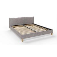 POLSTERBETT Arles 180/200 cm Boucle Stoff - Hellbraun/Grau, Holz/Textil (180/200cm) - S-Style Möbel