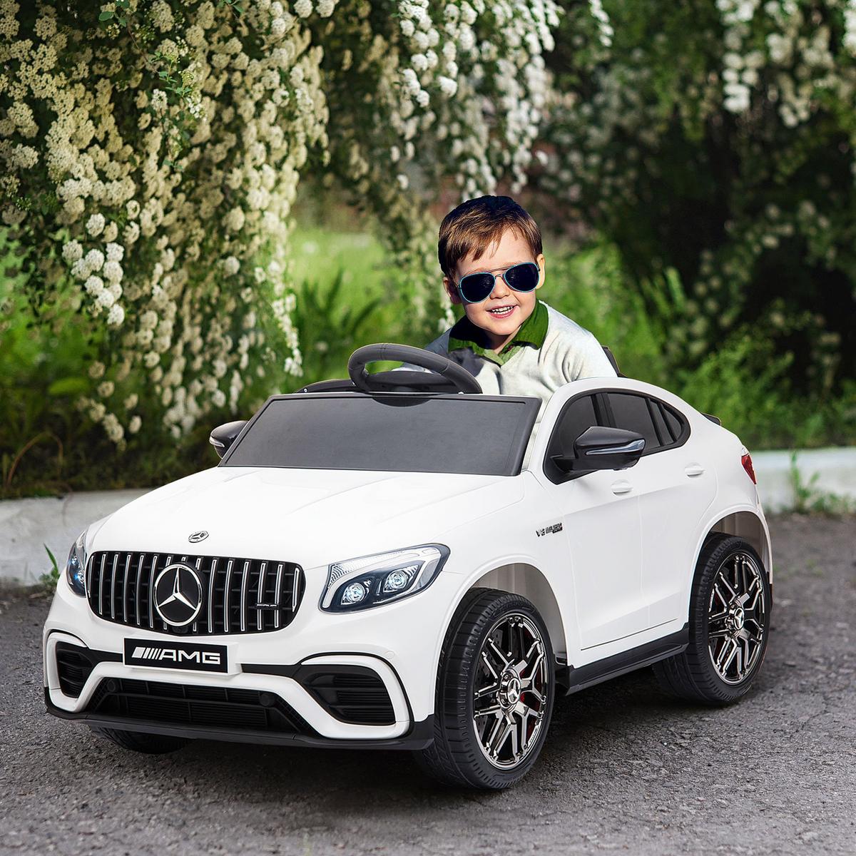 KINDERFAHRZEUG Fernbedienung Elektroauto Mercedes-Benz MP3 37-60 Monate 2 Farben - Weiß, Kunststoff (115/70/55cm) - HOMCOM