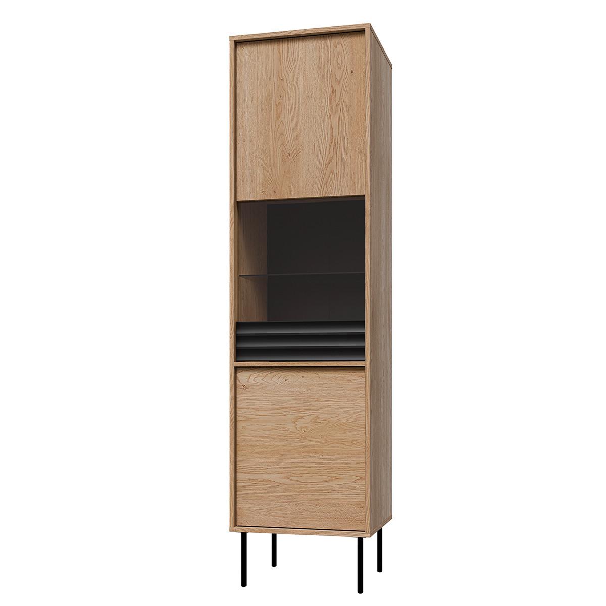 VITRINE Astra Holz und Schwarz - Schwarz, Holzwerkstoff (50.9/195/40cm) - Petits-meubles