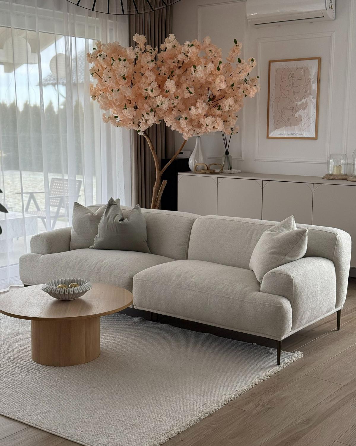 3-SITZER-SOFA Stoff Hellbeige Matila - Beige, Textil (233/70/94cm) - Beliani