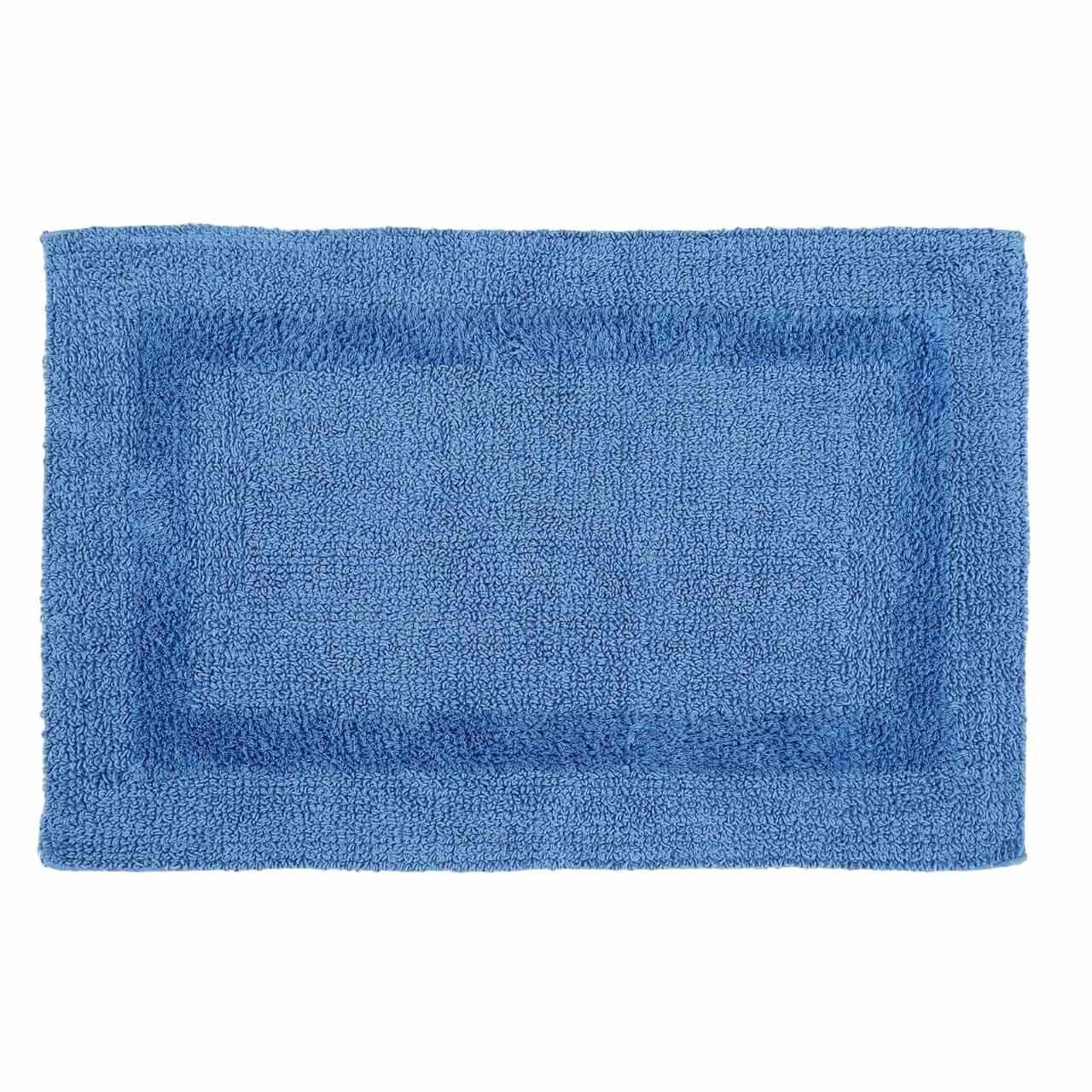 BADEMATTE 50/80 cm, 100% Baumwolle, wendbar - Blau, Textil (50/80cm) - Homescapes