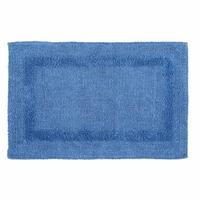 BADEMATTE 50/80 cm, 100% Baumwolle, wendbar - Blau, Textil (50/80cm) - Homescapes