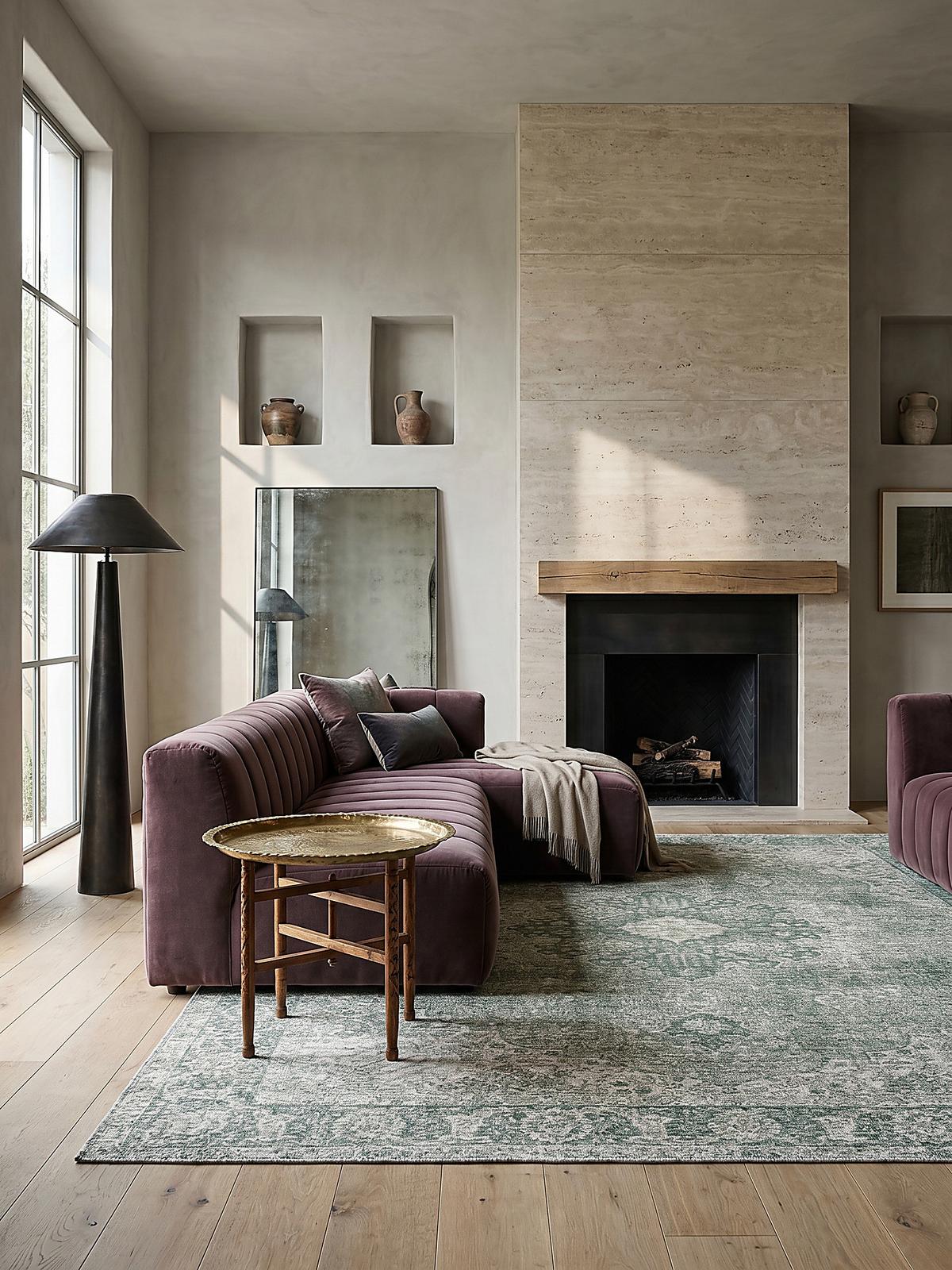 TEPPICH COQUET, im Vintage-Stil, Grün, 200 x 290 cm - Grün, Textil (290/200cm) - KADIMA DESIGN