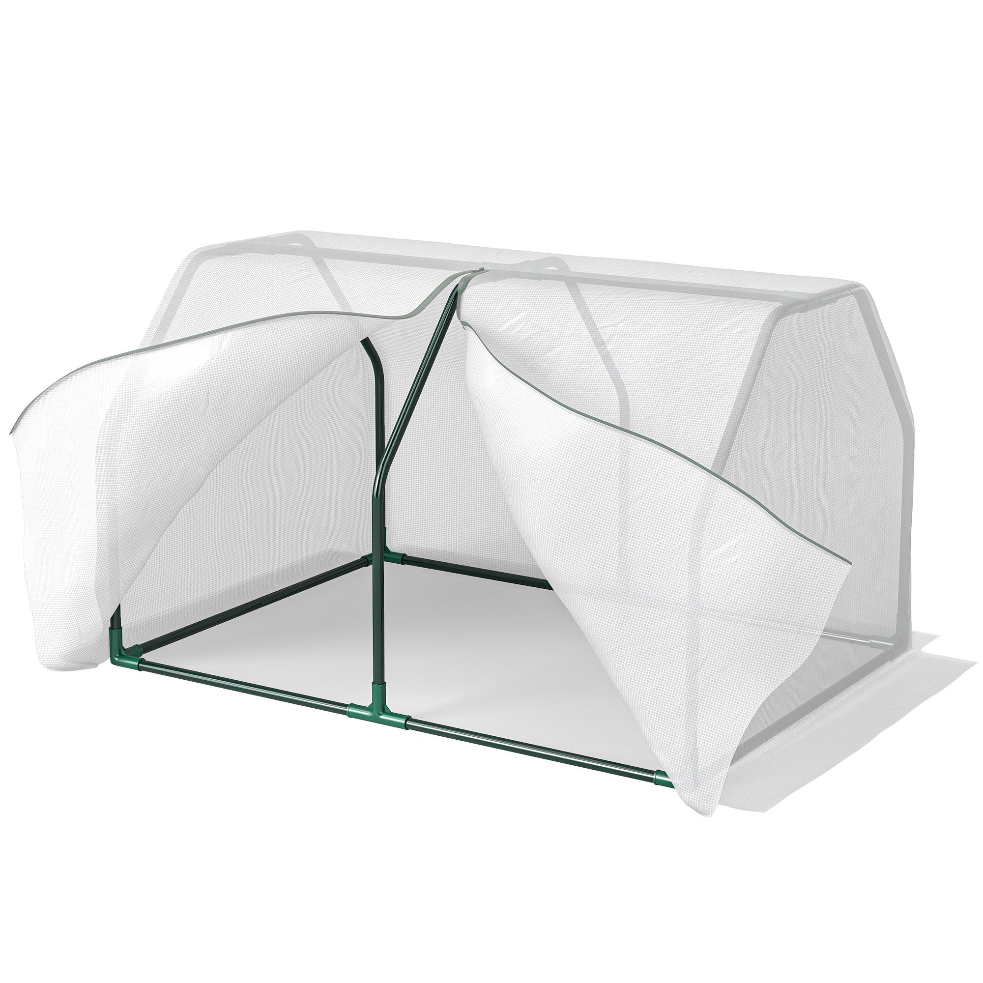 FOLIENGEWÄCHSHAUS, Weiß, Stahl, PE-Kunststoff - Weiß, Kunststoff (71/60/99cm) - Outsunny