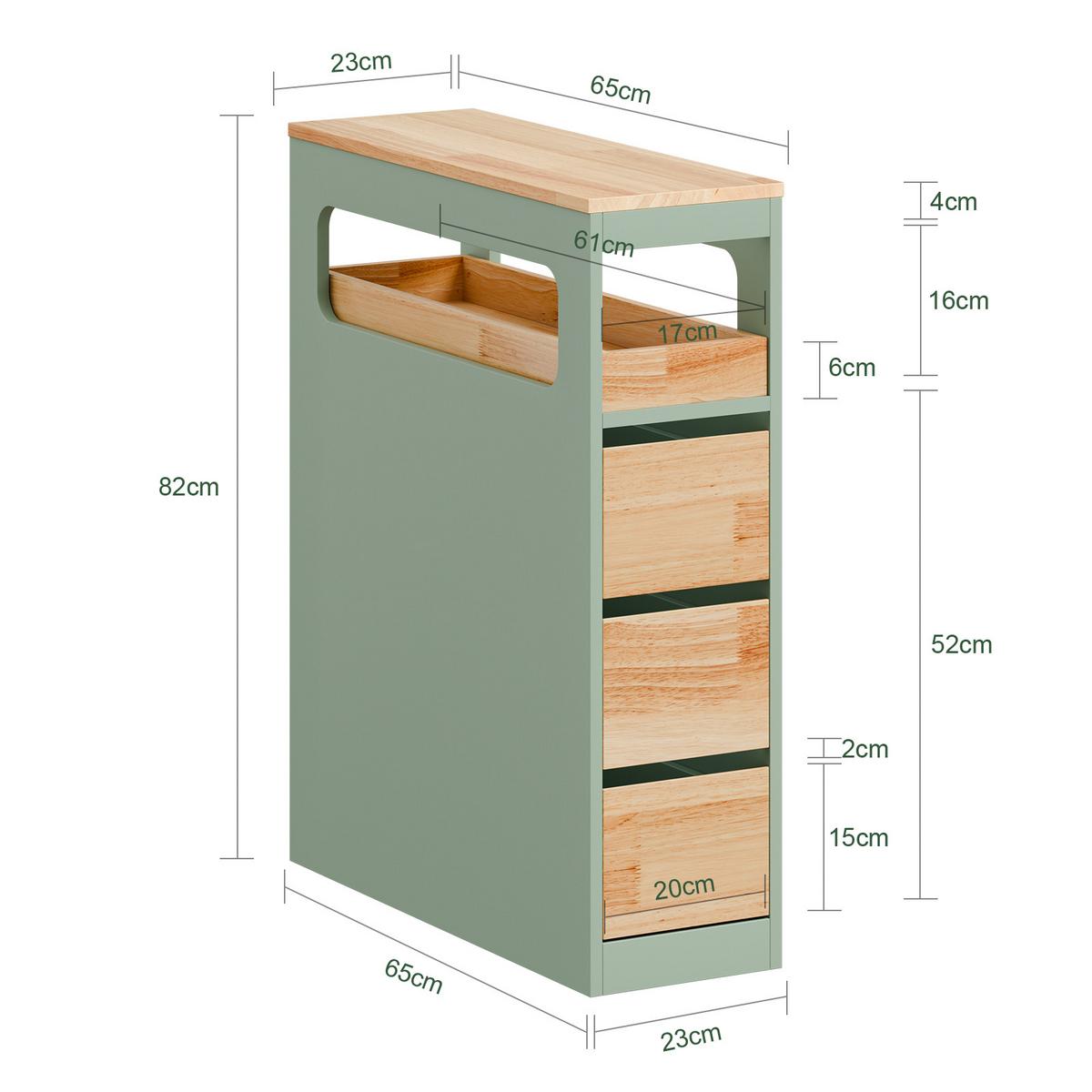 NISCHENREGAL mit Rollen, Grün - Grün, Holz/Holzwerkstoff (23/82/65cm) - SoBuy