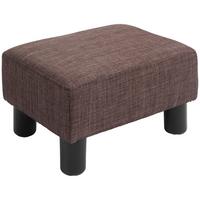 FUSSHOCKER, Sitzhocker, Rechteckiger Ottoman, Fußstütze aus Leinen, Braun - Braun, Textil (30/24/40cm) - HOMCOM