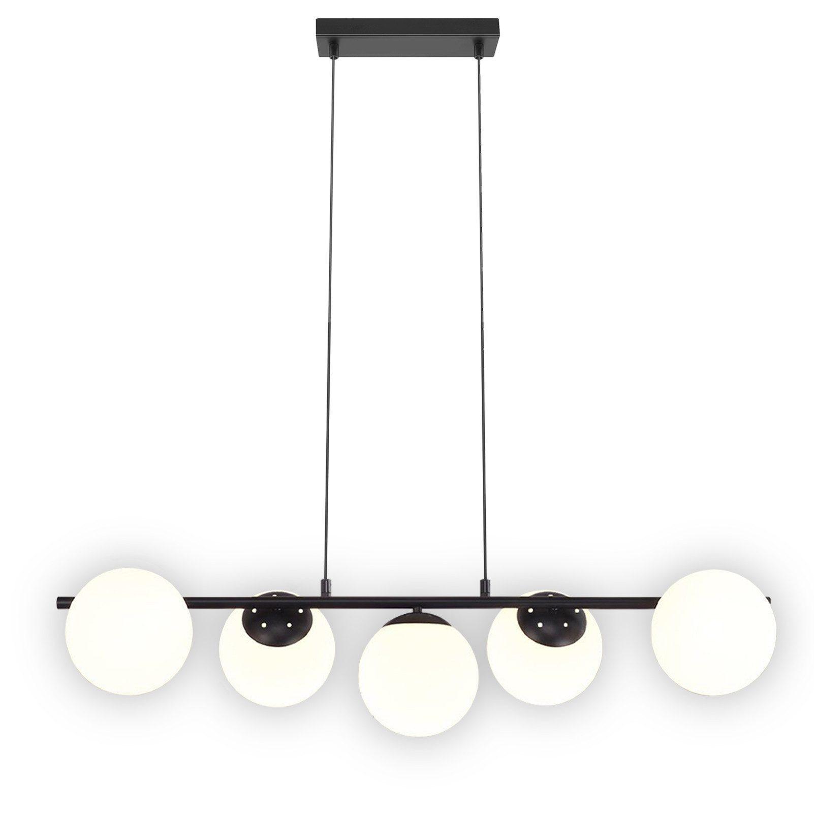 PENDELLEUCHTE Julius 90/15/173.5 cm - Schwarz/Weiß, Glas/Metall (90/15/173.5cm) - ZMH