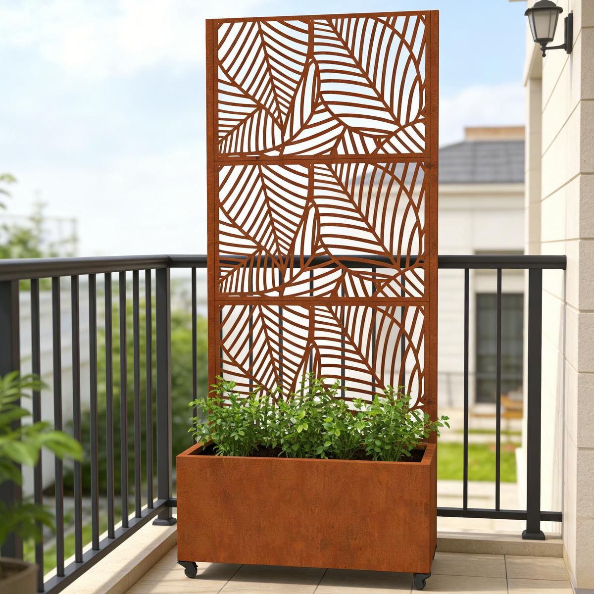 BLUMENKASTEN Surnskoki - Rostfarben, Metall (82/190/38cm) - casa.pro