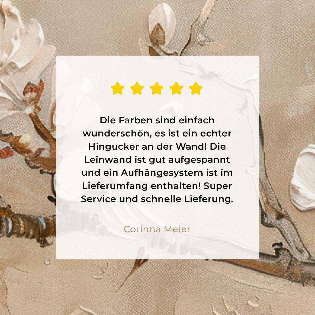 LEINWANDBILD Blumen - Modern - Beige - Weiß - Blüte Deko Groß 90x140 cm - Beige, Textil (90/140cm) - MuchoWow