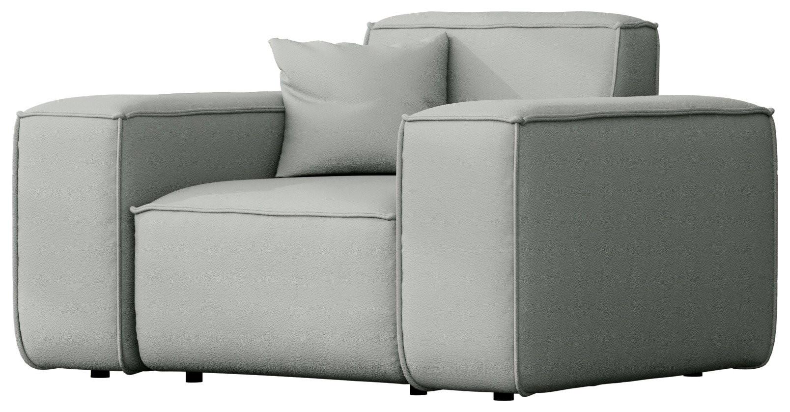 GARTENSESSEL Lorento Outdoor Polster-Loungesessel, Hellgrau Kunstleder 121/73/92 cm - Hellgrau, Textil (121/73/92cm) - WFL GROUP
