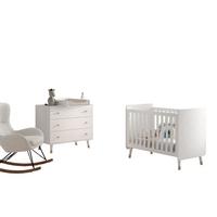BABYZIMMER Set Kamillah 3 aus MDF in Satin Weiß - Weiß, Holzwerkstoff (224/96/74cm) - 58aufmkessel